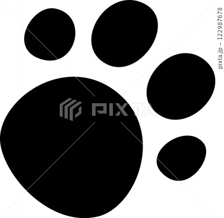 黒色の犬の足跡 122987678