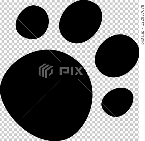 黒色の犬の足跡 122987678