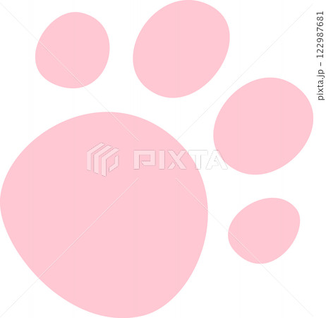 淡いピンクの犬の足跡 122987681