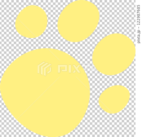淡いイエローの動物の足跡 122987685