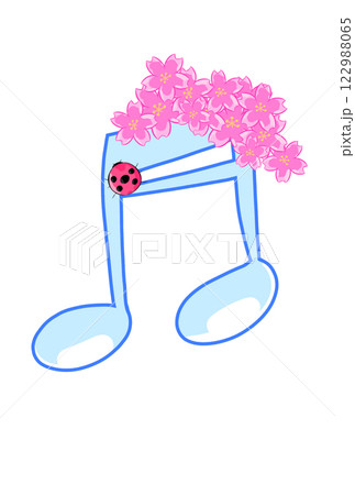 サクラの付いた音符 サクラの付いた音符 122988065