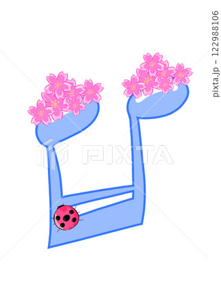 サクラの付いた音符 サクラの付いた音符 122988106