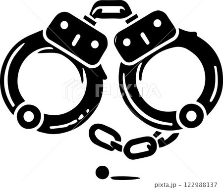 Handcuff logo silhouette vector black and white Handcuff logo silhouette vector black and white 122988137