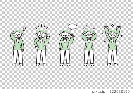 Senior man illustration set Senior man illustration set 122988190
