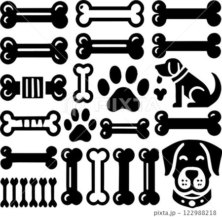 set of dog icons, Dog Bone Clipart Set, Dog Bone vector bundle, Dog bone icon set 122988218