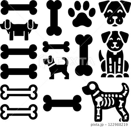 set of dog icons, Dog Bone Clipart Set, Dog Bone vector bundle, Dog bone icon set 122988219