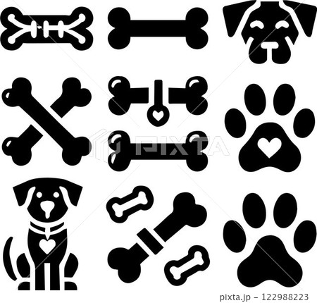 set of dog icons, Dog Bone Clipart Set, Dog Bone vector bundle, Dog bone icon set 122988223