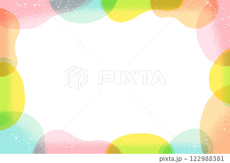 ポップでカラフルな手描きフレーム素材 122988381