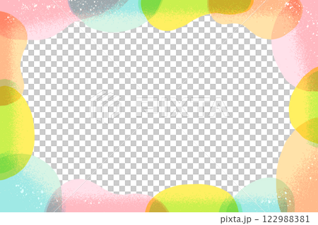 ポップでカラフルな手描きフレーム素材 122988381