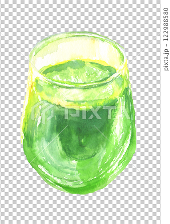 グリーンスムージーの水彩イラスト 122988580