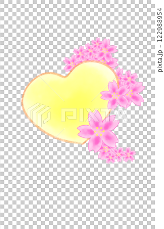 Heart with cherry blossoms 122988954