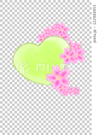 Heart with cherry blossoms 122988955