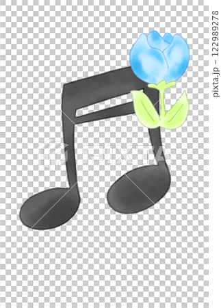 チューリップの付いた音符 チューリップの付いた音符 122989278