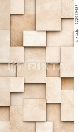 Textured overlapping square and rectangular patterns in beige tones Textured overlapping square and rectangular patterns in beige tones 122989487