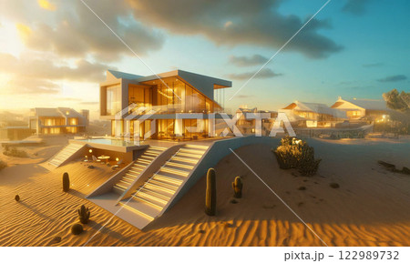 swimming pool on the beach 122989732