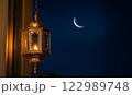 arabic style lanterns in the dark 122989748