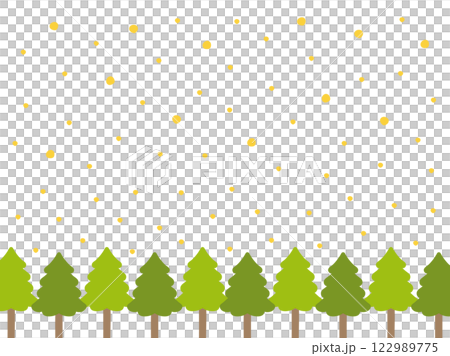 花粉散播的插圖、杉樹和杉樹花粉04 122989775