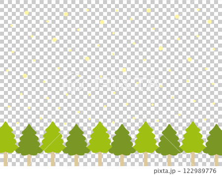 花粉が飛散するイラスト、杉の木とスギ花粉05 花粉が飛散するイラスト、杉の木とスギ花粉05 122989776