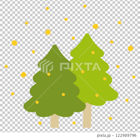 花粉散播的插圖、杉樹和杉樹花粉07 122989796