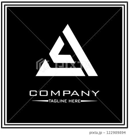 abstract logo design, black and white geometric technology icon abstract logo design, black and white geometric technology icon 122989894