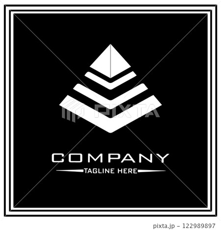 abstract logo design, black and white geometric technology icon abstract logo design, black and white geometric technology icon 122989897