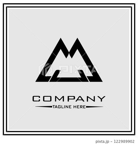 abstract logo design, black and white geometric technology icon abstract logo design, black and white geometric technology icon 122989902