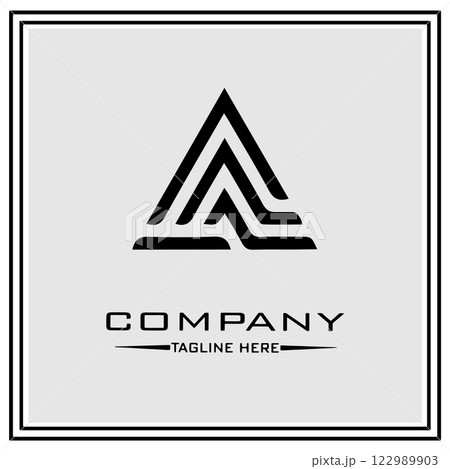 abstract logo design, black and white geometric technology icon abstract logo design, black and white geometric technology icon 122989903