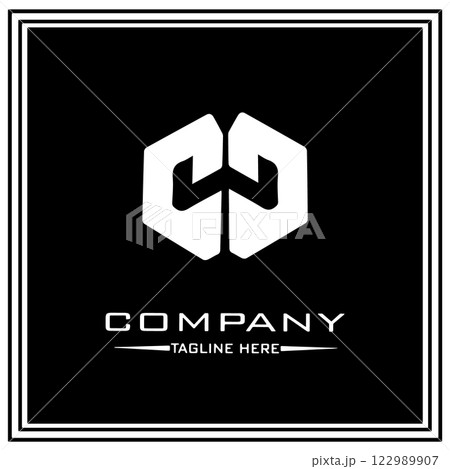 abstract logo design, black and white geometric technology icon abstract logo design, black and white geometric technology icon 122989907