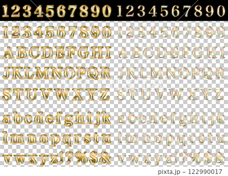 文字フチ1金、明朝体、m20虹淡 122990017