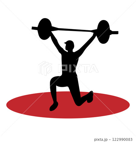 Weight lifting icon vector sign symbol for design on white background Weight lifting icon vector sign symbol for design on white background 122990083