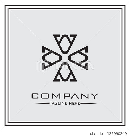 abstract logo design, black and white geometric technology icon abstract logo design, black and white geometric technology icon 122990249