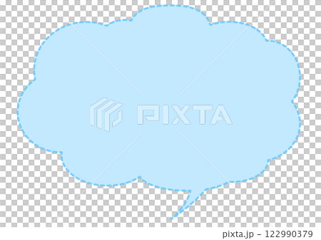 A simple fluffy speech bubble in light blue 122990379