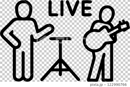 Live band in outline icon style, events and Festivals theme. 122990766