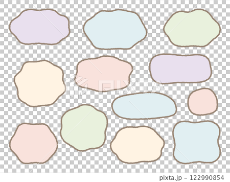 Fluid shape frames, speech bubbles set 03 122990854