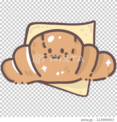 croissant doodle cartoon hand drawing 122990933