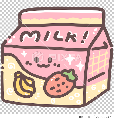 Banana and strawberry milk doodle cartoon hand drawing Banana and strawberry milk doodle cartoon hand drawing 122990937