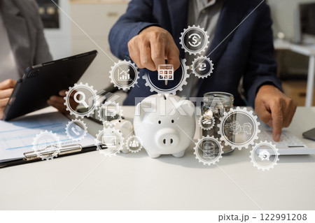successful savings money and finance accounting. 122991208