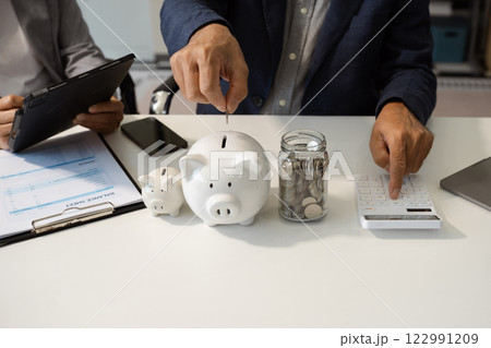 successful savings money and finance accounting. 122991209