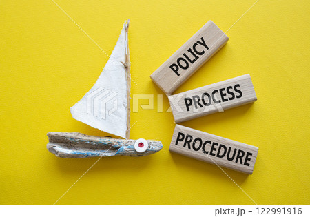 Policy Process Procedure symbol. Concept words Policy Process Procedure on wooden blocks. Beautiful yellow background with boat. Business concept and Policy Process Procedure. Copy space. Policy Process Procedure symbol. Concept words Policy Process Procedure on wooden blocks. Beautiful yellow background with boat. Business concept and Policy Process Procedure. Copy space. 122991916