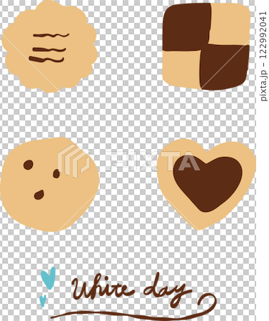 Hand-drawn simple cookie illustration set for White Day 122992041