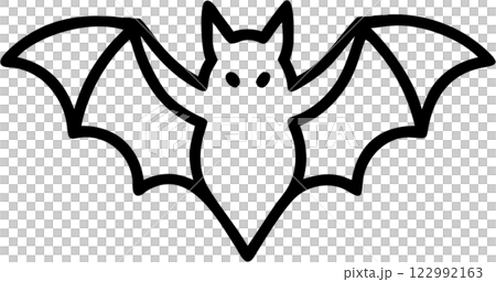 Bat in outline icon style, halloween theme. 122992163