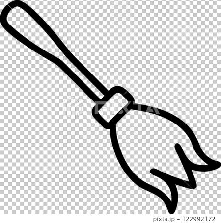 Witch's broom in outline icon style, halloween theme. Witch's broom in outline icon style, halloween theme. 122992172