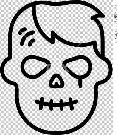 Zombie in outline icon style, halloween theme. Zombie in outline icon style, halloween theme. 122992173