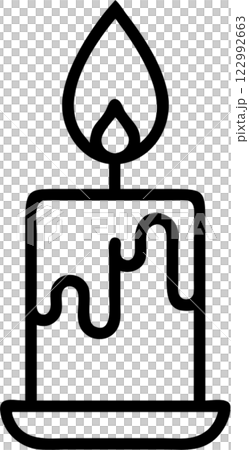 Candle flame in outline icon style, halloween theme. Candle flame in outline icon style, halloween theme. 122992663