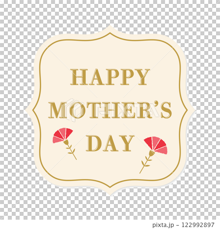 Mother's Day lettering with red carnations and pink classic frame 122992897