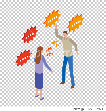 言い合いをする男女 122992921
