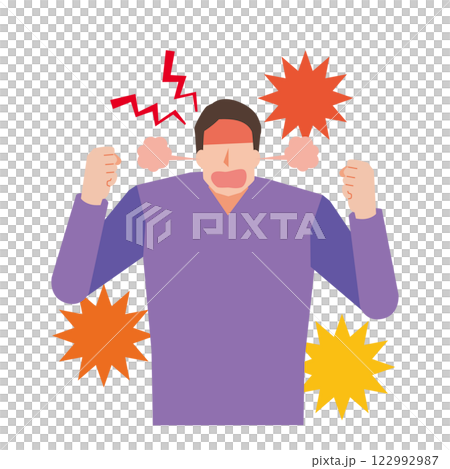 怒りを爆発させる男性 122992987