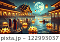 月夜のヴェーサック水の儀式 122993037