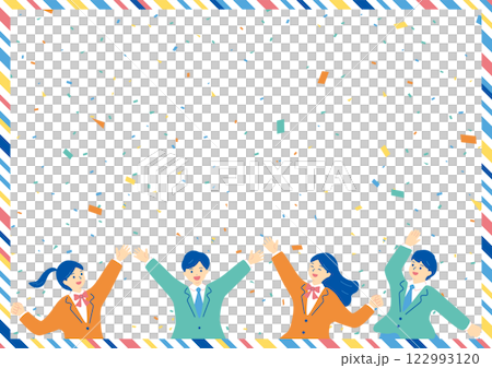 穿著校服的學生們興奮不已 122993120