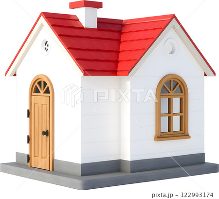 赤い屋根の家 122993174